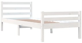 Estrutura de cama 100x200 cm madeira maciça branco