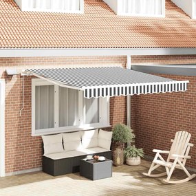 vidaXL Toldo retrátil manual 350x250 cm castanho