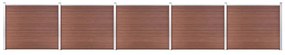 Conjunto painel de cerca 872x146 cm WPC castanho