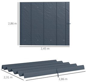 Outsunny Cobertura para Pérgola Retrátil 286x245 cm Teto de Substituiç