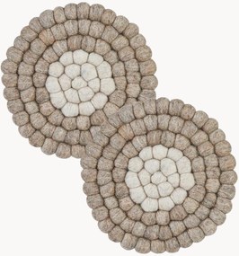Bases para copos em lã Nisha, conjunto de 2