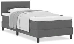 Cama Box Spring com Colchão Cinza Escuro 90x190 cm Tecido