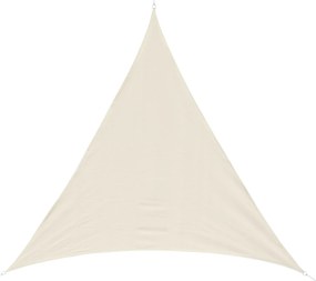 Vela de Sombra Triangular 4x4x4 m Toldo Vela de HDPE com Proteção UV Aneis em Forma de D e Cordas para Jardim Pátio Piscina Creme