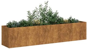 vidaXL Floreira enferrujada 200x40x40 cm aço resistente