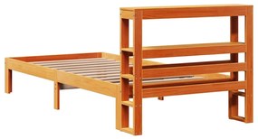 Cama sem colchão 90x190 cm madeira de pinho maciça castanho-mel