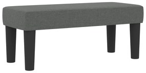 Cama Box Spring com Colchão e Banco Cinza Escuro 80x200 cm Tecido