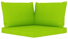 6 pcs conjunto lounge de jardim c/ almofadões verde brilhante