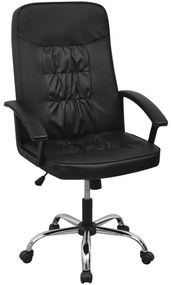 vidaXL Cadeira de escritório em couro artificial 67x70 cm, preto