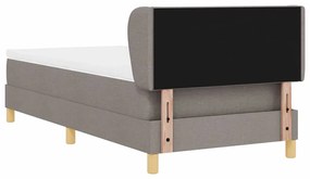 Cama Box Spring vidaXL com Colchão em Taupe, 90x200 cm, Tecido