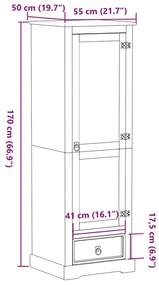 Roupeiro Corona 55x50x170 cm madeira de pinho maciça