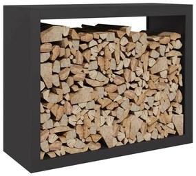 Suporte para lenha 100x40x80 cm aço preto