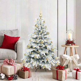 vidaXL Árvore de Natal Artificial com 150 LEDs Branco 120 cm PE e PVC