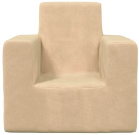 Sofá infantil pelúcia macia cor creme