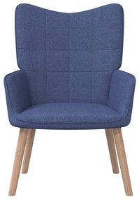 Cadeira de descanso com banco tecido azul