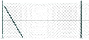 Cerca de Cadeia com 7 Postes Flangeados 1x10 m de Aço Galvanizado