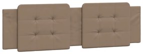 Estrutura cama c/ luzes LED 180x200 cm couro artif. cappuccino
