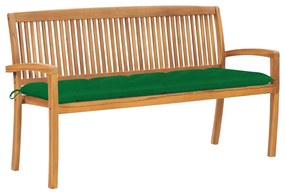 Banco de jardim empilhável c/ almofadão 159 cm teca maciça