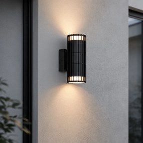 Candeeiro de Parede Exterior Design Preto 2 Luzes IP44 - Boris