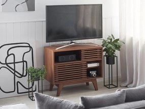 Móvel de TV com 2 portas cor de madeira escura CLEVELAND Beliani