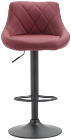 Banco de bar Lazio em couro sintético e com estrutura preta 46 x 83-104 x 46 cm Vermelho bordô