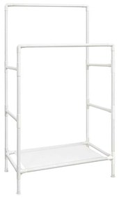 Cabide de metal SONGMICS RDR01WT com 2 varões e 1 prateleira, suporta até 70 kg, fácil de montar, branco