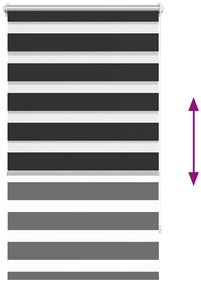 Estore de rolo 90 x 150 cm, linhas de zebra / Preto