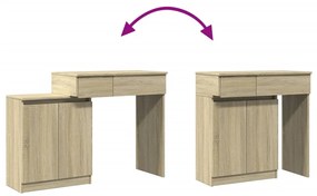 Toucador com LED 115x37x110,5 cm carvalho sonoma