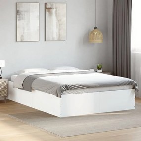 Estrutura de cama 135x190 cm derivados de madeira branco