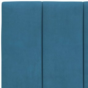 Almofadão de cabeceira 100 cm veludo azul
