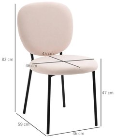 Conjunto de 2 Cadeiras Loyd - Rosa - Design Minimalista