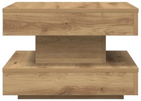 Mesa centro rotativa a 360graus 50x50x34,5cm carvalho artisiano