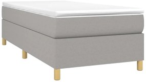 Cama com molas/colchão 90x200 cm tecido cinza-claro