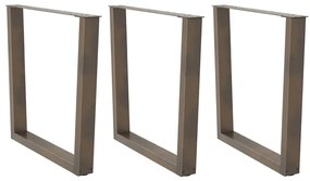 Mesa de jantar pernas 3 pcs forma V 90x(72-73,3) cm aço natural