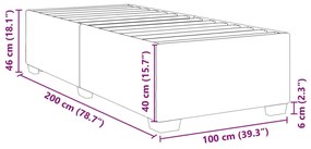 Estrutura de cama 100x200 cm tecido azul