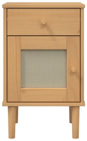 Mesa de cabeceira SENJA 40x35x65 cm pinho maciço castanho