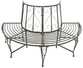Banco de jardim para árvore semicircular 160 cm aço