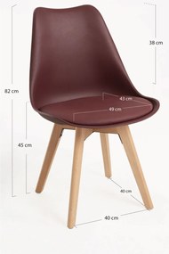 Pack 6 Cadeiras Synk Basic - Bordéus