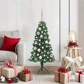 vidaXL Árvore de Natal artificial de canto Verde 120 cm PVC e Metal