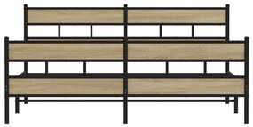 Estrutura de cama sem colchão 193x203cm metal carvalho sonoma
