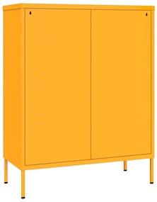 Armário com gavetas aço 80x35x101,5 cm amarelo mostarda