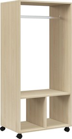 HOMCOM Roupeiro Móvel Armário Madeira Aberto Barra Pendurar Prateleiras Organizadoras 60x40x128 cm Estilo Moderno | Aosom Portugal