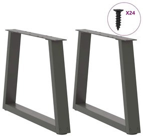 Mesa de jantar pernas 2pcs forma V 70x(42-43,3)cm aço antracite