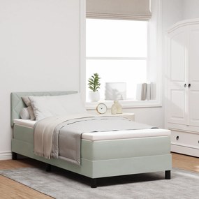 Cama com Box Spring e Colchão vidaXL Cinza Claro 90x200 cm Veludo
