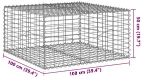 Cesto gabião com cobertura 100x100x50 cm ferro galvanizado