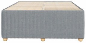 Estrutura de cama sem colchão 120x200 cm tecido cinzento-claro