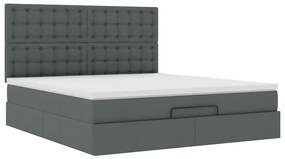 Estrutura de cama otomana com colchão 180x200cm cinzento escuro