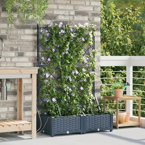 Jardineiras vidaXL com Sistema de Irrigação 2 pcs Cinza