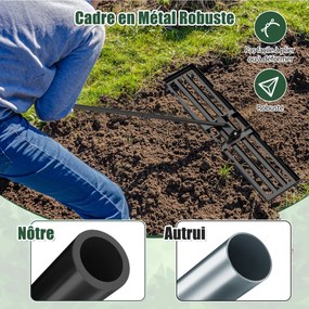 Ancinho nivelador de gramado de 30/36/42 x 10 polegadas com cabo ergonômico - 42 polegadas