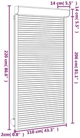 Persiana de enrolar em alumínio 110x220 cm branco