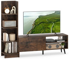 Suporte de TV para TVs de até 50 polegadas com prateleira ajustável para sala de estar e quarto - Branco